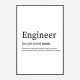Engineer Definition Typography Wall Art