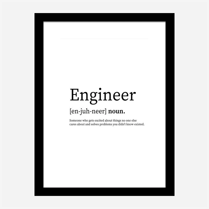 Engineer Definition Typography Wall Art