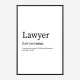 Lawyer Definition Typography Wall Art