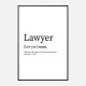 Lawyer Definition Typography Wall Art