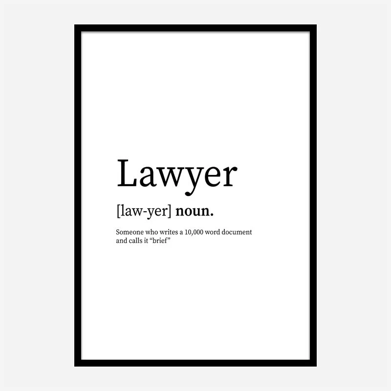 Lawyer Definition Typography Wall Art