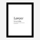 Lawyer Definition Typography Wall Art