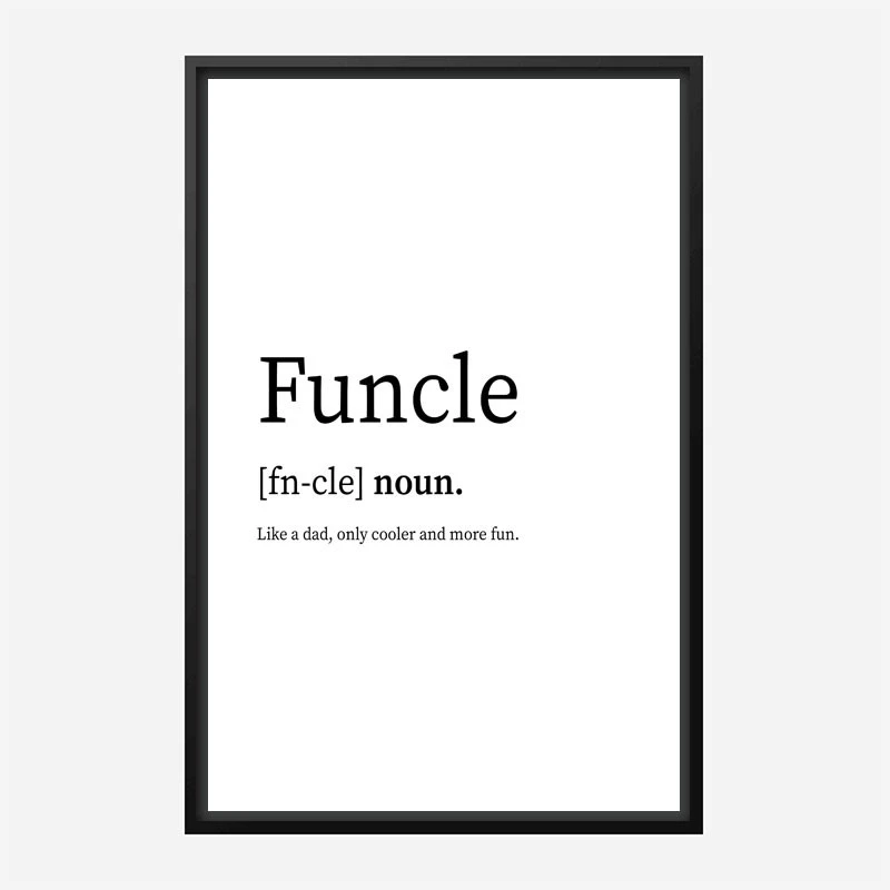 Funcle Definition Typography Wall Art