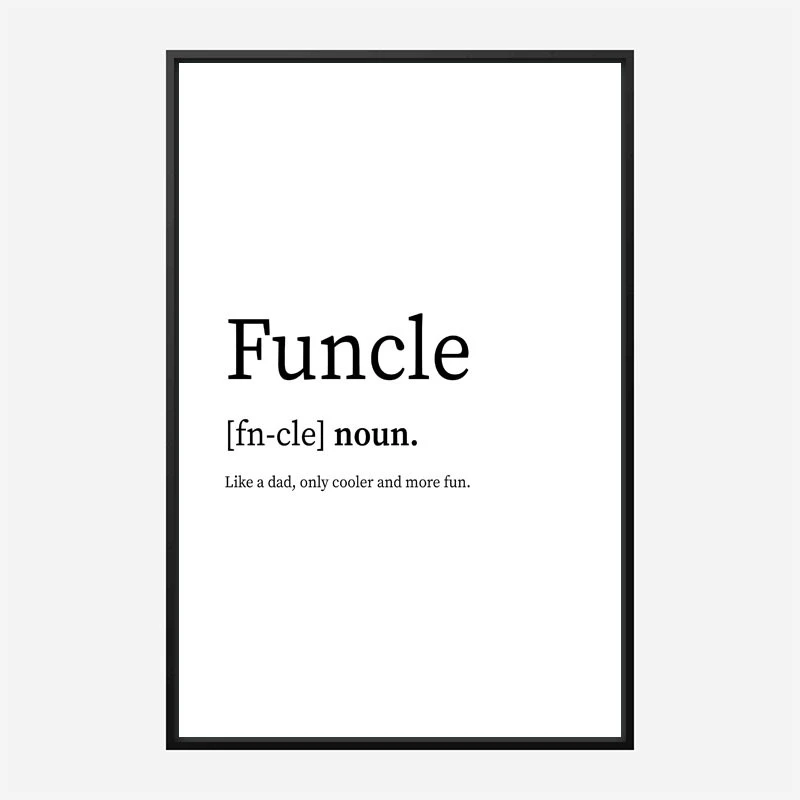 Funcle Definition Typography Wall Art