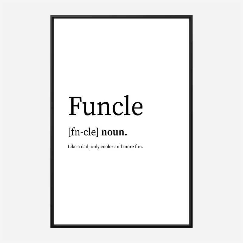 Funcle Definition Typography Wall Art