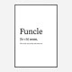 Funcle Definition Typography Wall Art