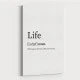 Life Definition Typography Wall Art