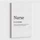 Nurse Definition Typography Wall Art