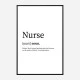 Nurse Definition Typography Wall Art