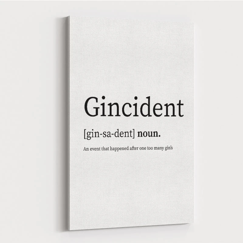 Gincident Definition Typography Wall Art