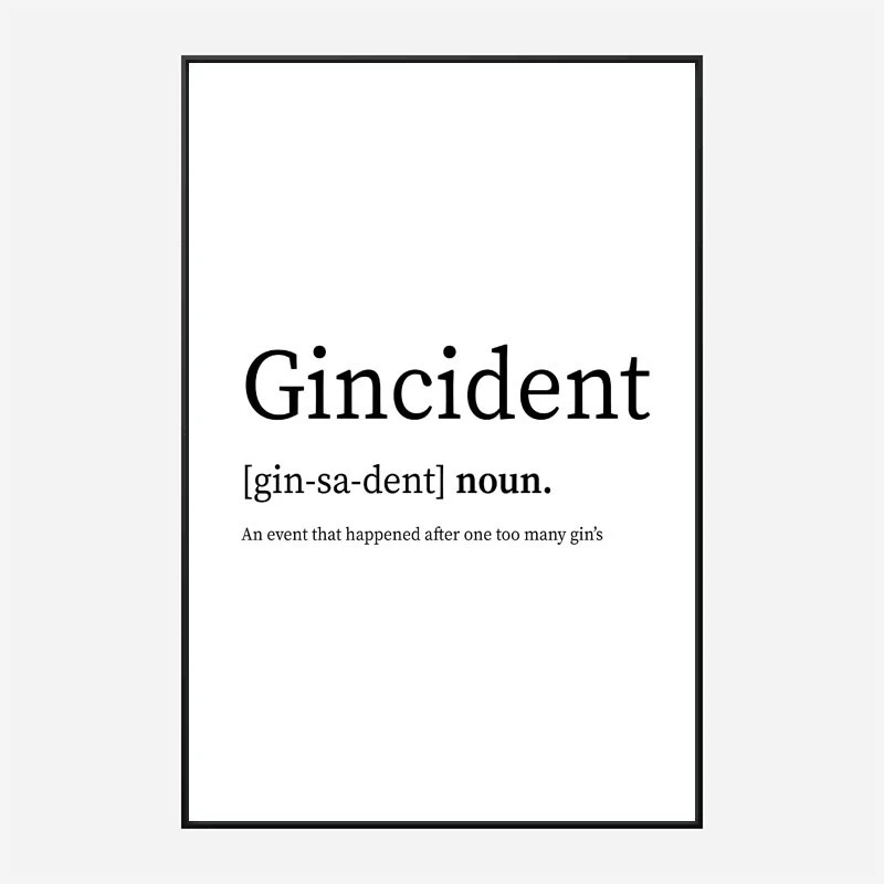 Gincident Definition Typography Wall Art