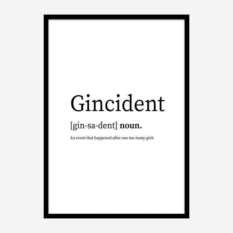 Gincident Definition Typography Wall Art