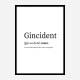 Gincident Definition Typography Wall Art