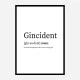 Gincident Definition Typography Wall Art