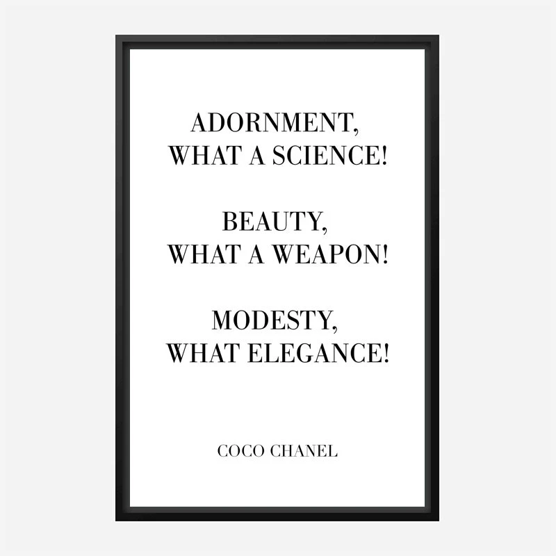 Coco Chanel Adornment Quote Art Print
