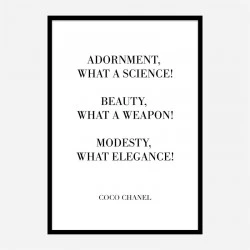 Coco Chanel Adornment Quote Art Print