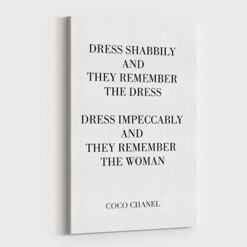 Coco Chanel Dress Impeccably Quote Art Print