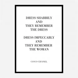 Coco Chanel Dress Impeccably Quote Art Print