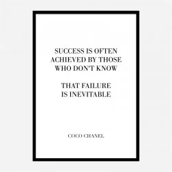 Coco Chanel Success Quote Art Print