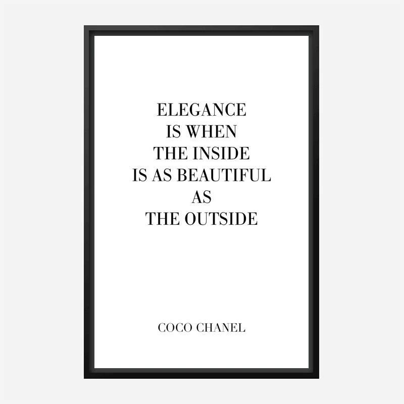 Coco Chanel Elegance Quote Art Print