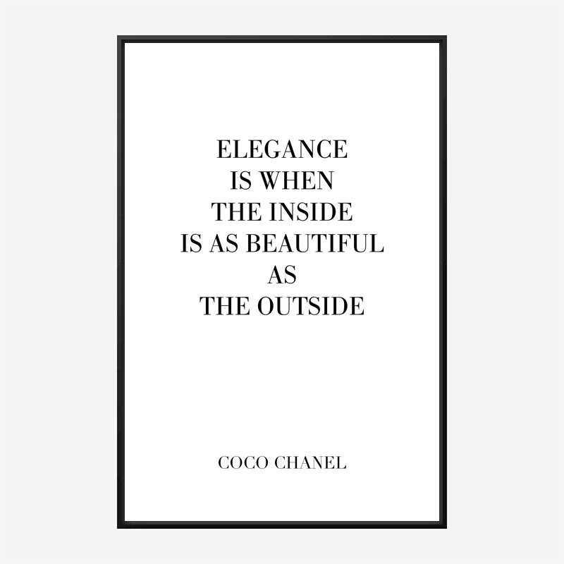Coco Chanel Elegance Quote Art Print