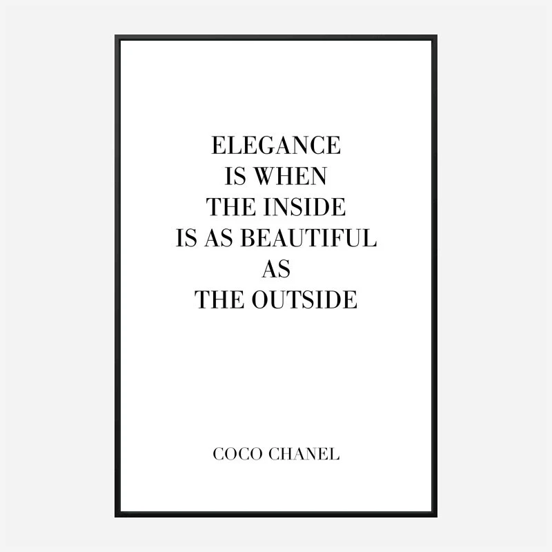 Coco Chanel Elegance Quote Art Print