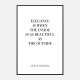 Coco Chanel Elegance Quote Art Print