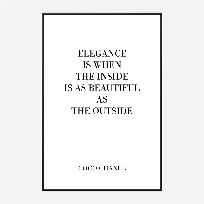 Coco Chanel Elegance Quote Art Print
