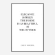 Coco Chanel Elegance Quote Art Print