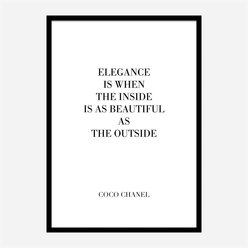 Coco Chanel Elegance Quote Art Print