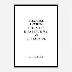 Coco Chanel Elegance Quote Art Print
