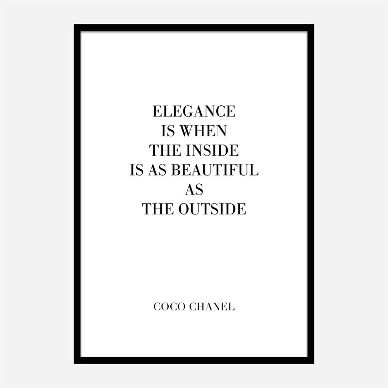 Coco Chanel Elegance Quote Art Print