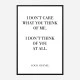 Coco Chanel I don’t care what you think of me Quote Art Print
