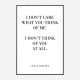 Coco Chanel I don’t care what you think of me Quote Art Print