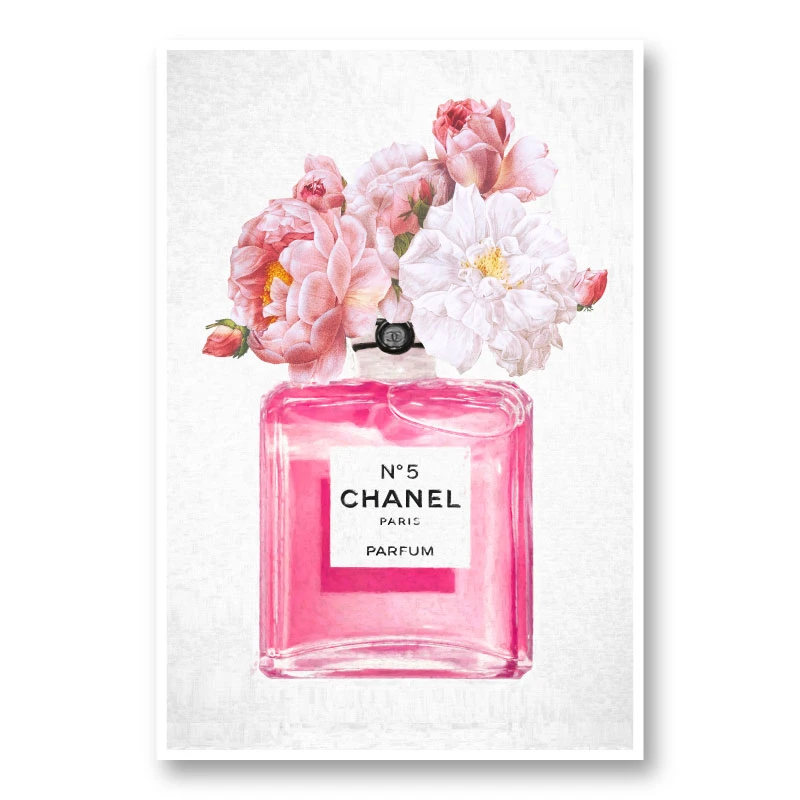 CHANEL N°5 花のアート作品 Chanel No 5 Perfume Flowers in Pink