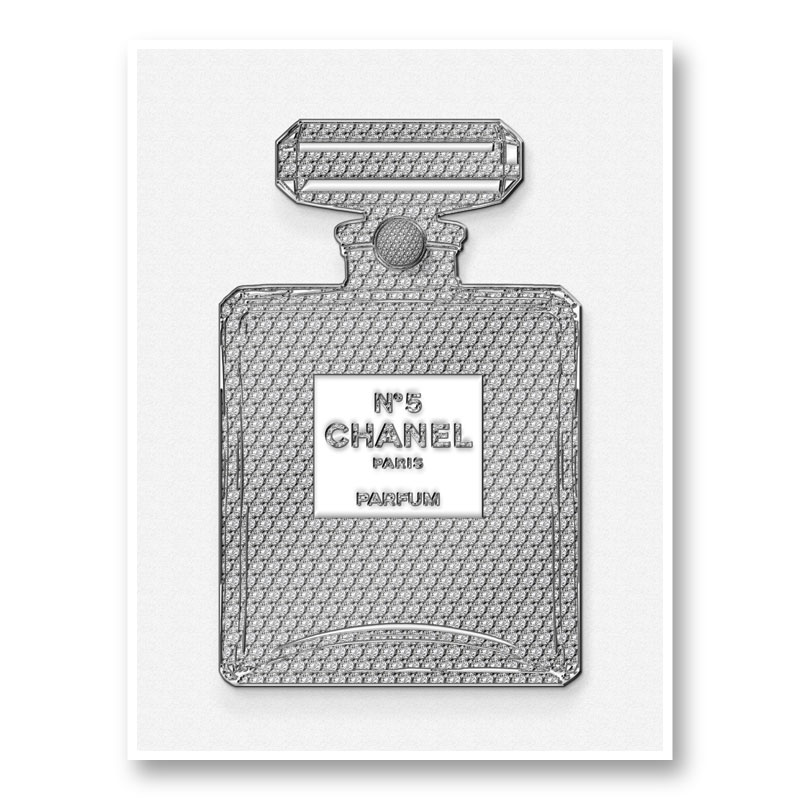 Chanel No5 Diamond Encrusted Perfume Bottle Art Print