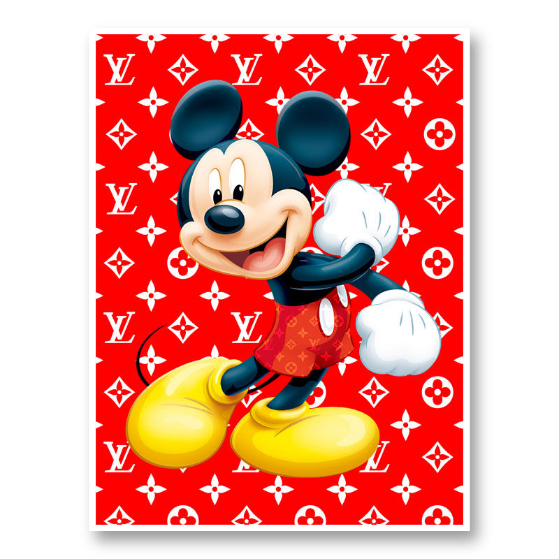 LV Mickey Red Art Print