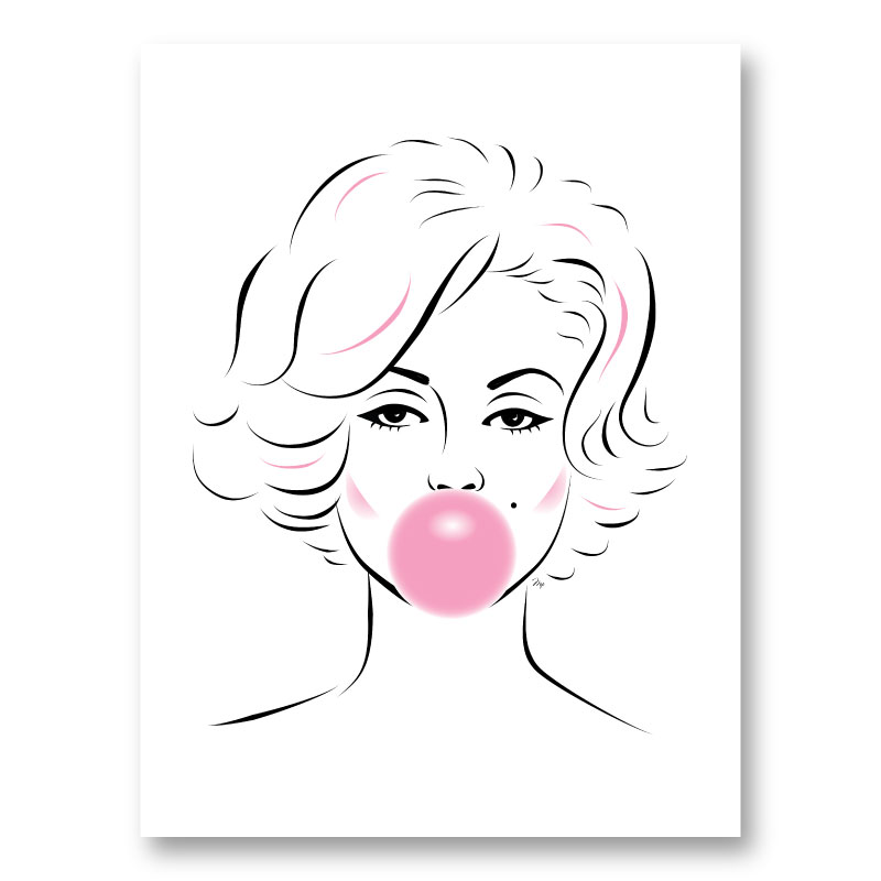 Monroe Bubble Gum Print