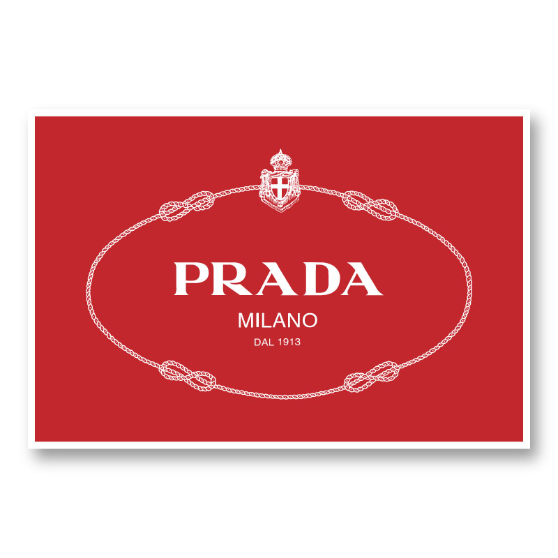 Prada logo white on sale