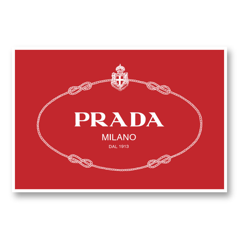 Prada Logo Red and White Wall Art