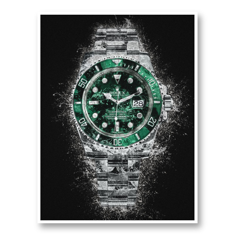 Rolex Hulk Abstract Art Print