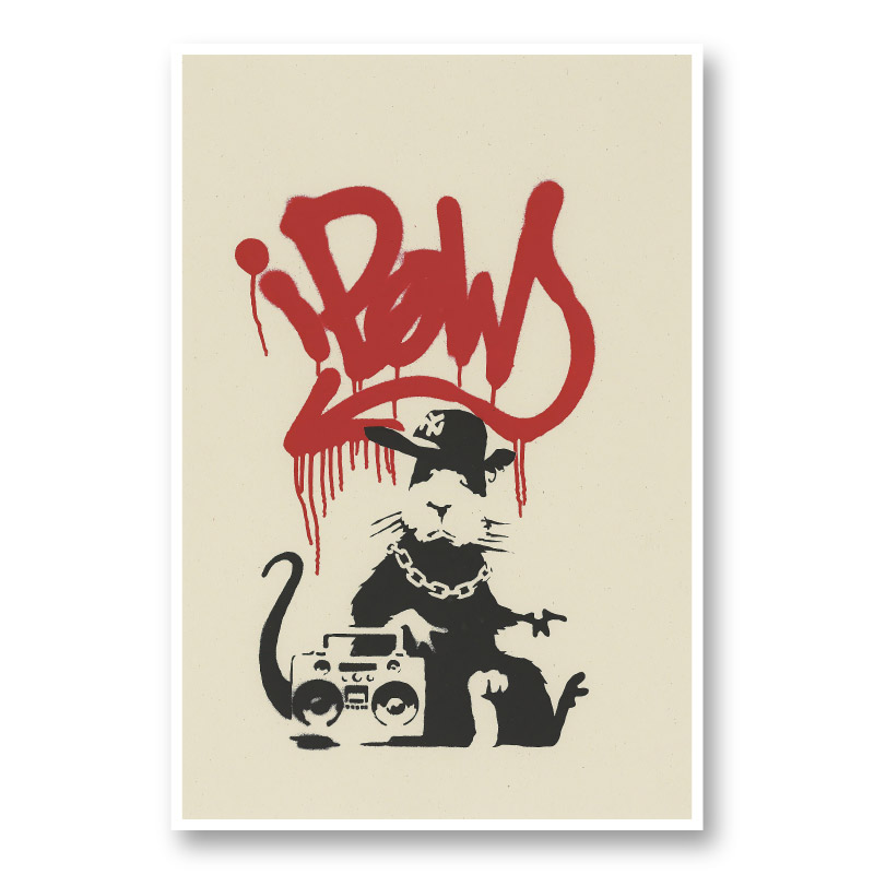 Banksy「Gangsta Rat」　ポスター Banksy Gangsta Rat (AP lime green) (Signed Print) 2004 | MyArtBroker