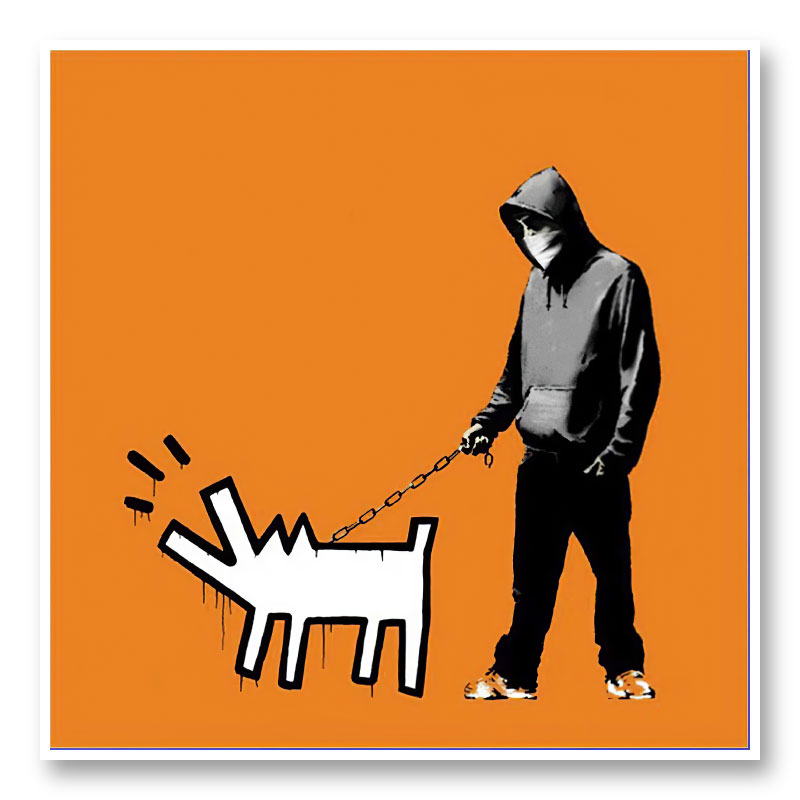 Choose Your Weapon Orange By Banksy Art Print