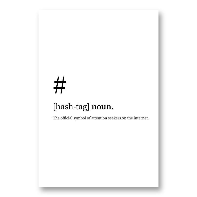 Hashtag Definition Typography Wall Art